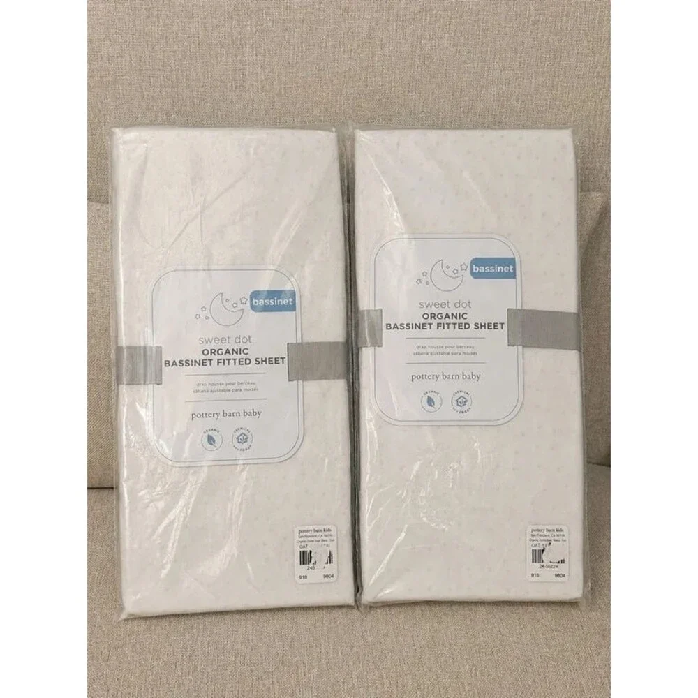 Pottery Barn Baby Sweet Dot Organic Bassinet Fitted Sheets – Set of 2
